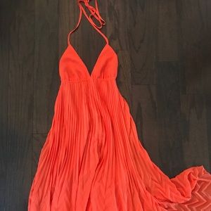 Alice and Olivia Orange Silky Dress